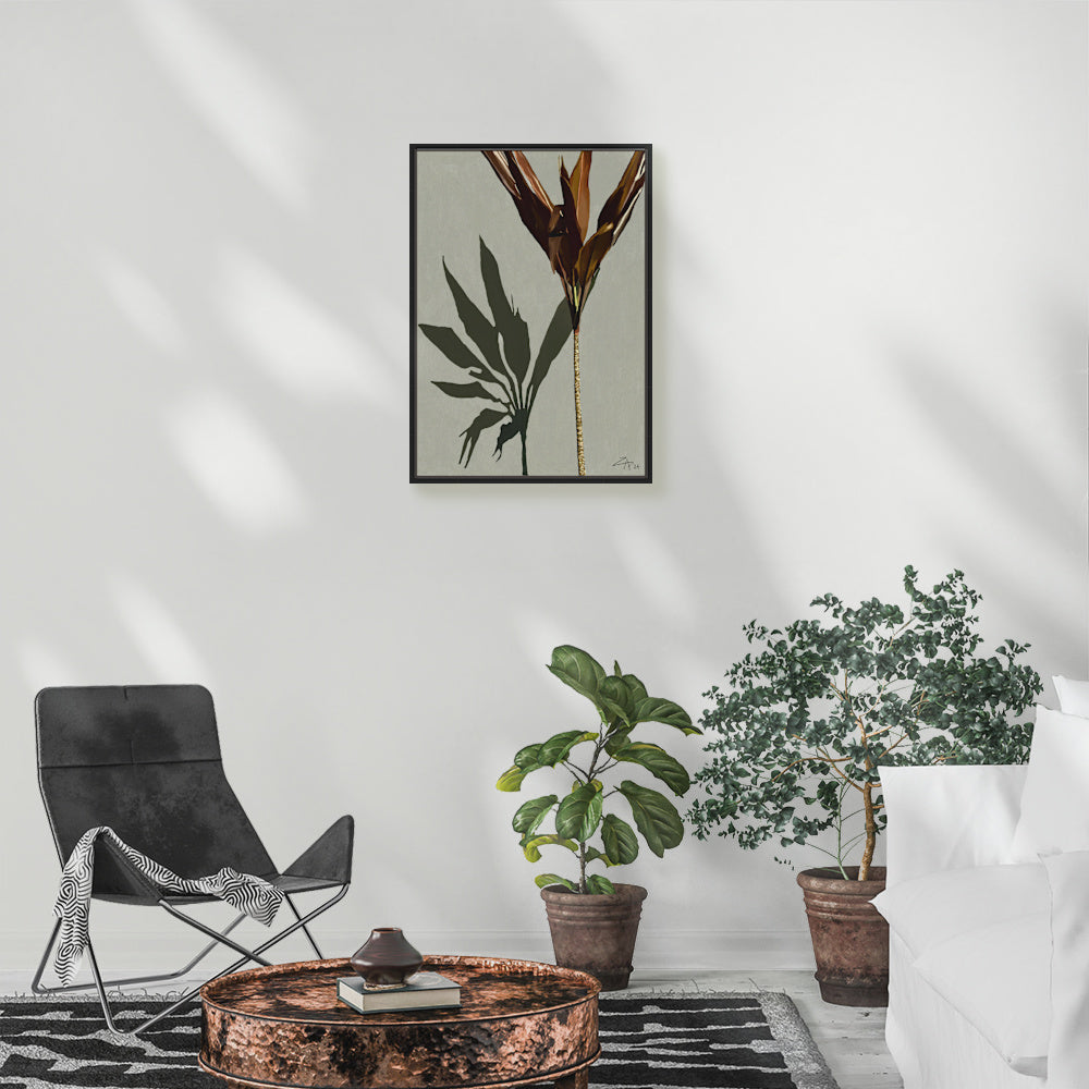 PEACEFUL PALM - Xlarge AO - 841mm x 1189mm Canvas Framed Print (Image shown)
