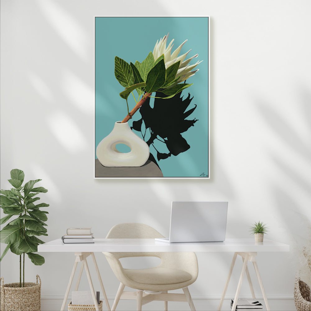PRECIOUS PROTEA - Large A1 - 594mm x 841mm Canvas framed Print (Image Shown)