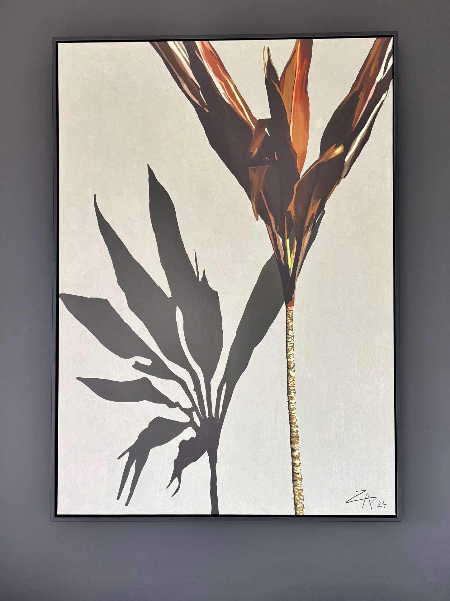 PEACEFUL PALM - Xlarge AO - 841mm x 1189mm Canvas Framed Print (Image shown)
