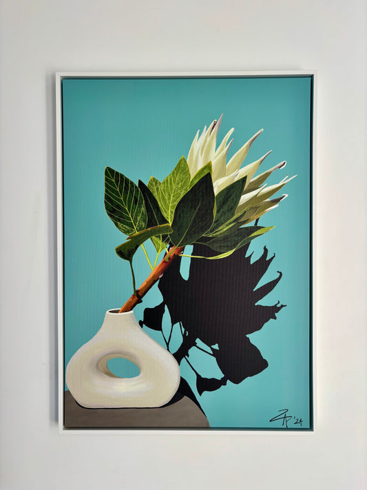 PRECIOUS PROTEA  - Large A1 - 594mm x 841mm Canvas framed Print (Image Shown)